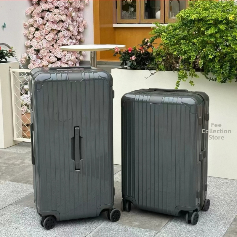 Balett rózsaszín négyzet alakú bőrönd, 33 hüvelykes nagy kapacitású, Trunk Essential 21 hüvelykes kézi poggyász, R márkájú címkével