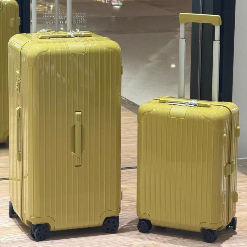 Balett rózsaszín négyzet alakú bőrönd, 33 hüvelykes nagy kapacitású, Trunk Essential 21 hüvelykes kézi poggyász, R márkájú címkével
