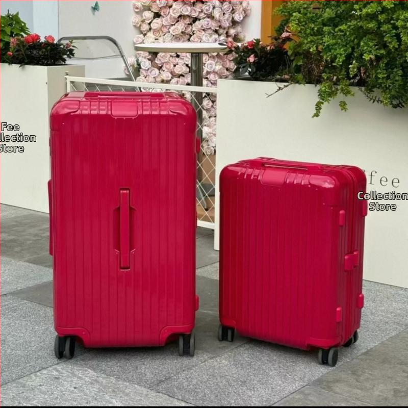 Balett rózsaszín négyzet alakú bőrönd, 33 hüvelykes nagy kapacitású, Trunk Essential 21 hüvelykes kézi poggyász, R márkájú címkével
