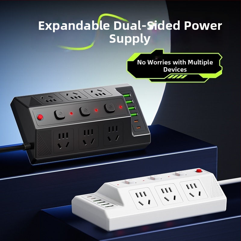 Multifunkčný USB napájací kábel so 4 USB portami a 2 portami typu C, rozšírenie pracovnej plochy pre domácu kanceláriu