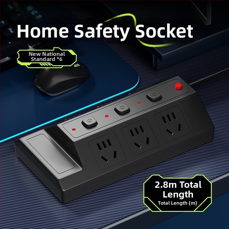 Мултифункционална USB разклонителна лента с 4 USB порта и 2 Type-C порта, настолен удължител за дома и офиса