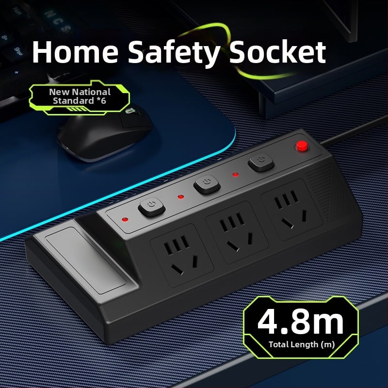 Мултифункционална USB разклонителна лента с 4 USB порта и 2 Type-C порта, настолен удължител за дома и офиса