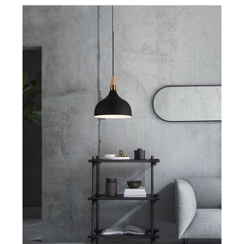 Minimalista függő lámpa — tervező lámpa cementtesttel és bambusz- és rattan árnyékolóval, vintage stílus