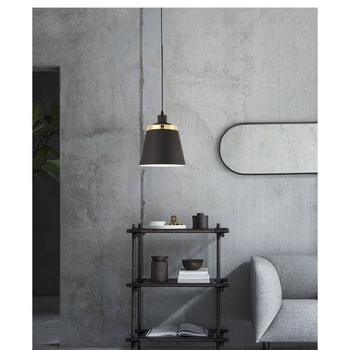 Minimalista függő lámpa — tervező lámpa cementtesttel és bambusz- és rattan árnyékolóval, vintage stílus