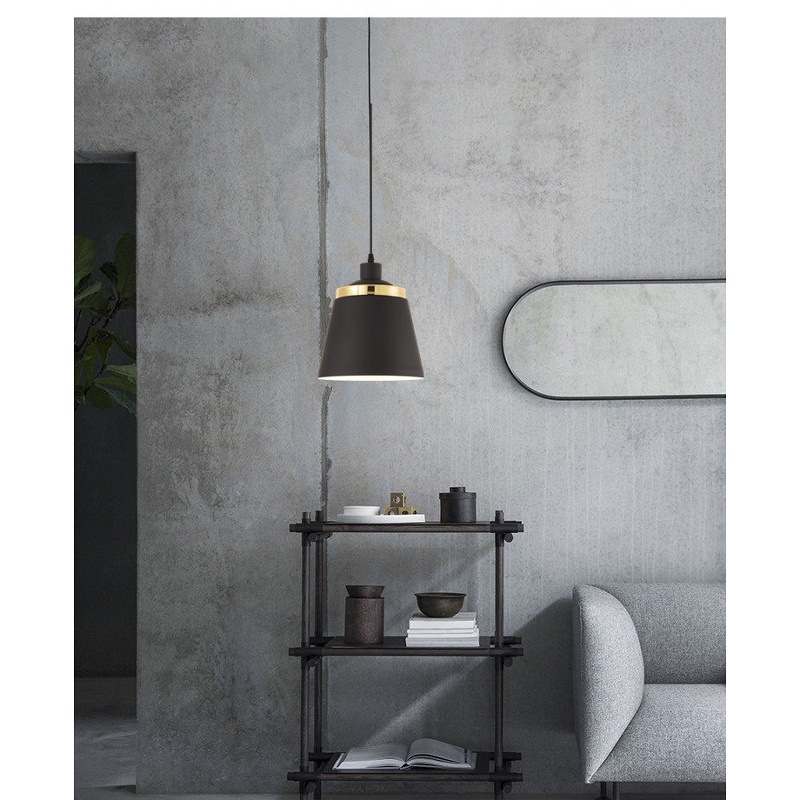 Minimalista függő lámpa — tervező lámpa cementtesttel és bambusz- és rattan árnyékolóval, vintage stílus