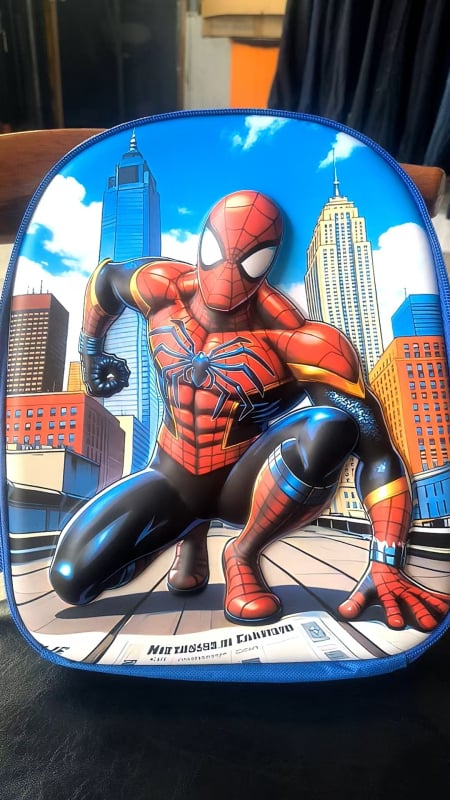 Rucsac 3D cu Spider-Man, drăguț pentru copii cu vârste între 2-6 ani, pentru grădiniță, bretele duble, poliester