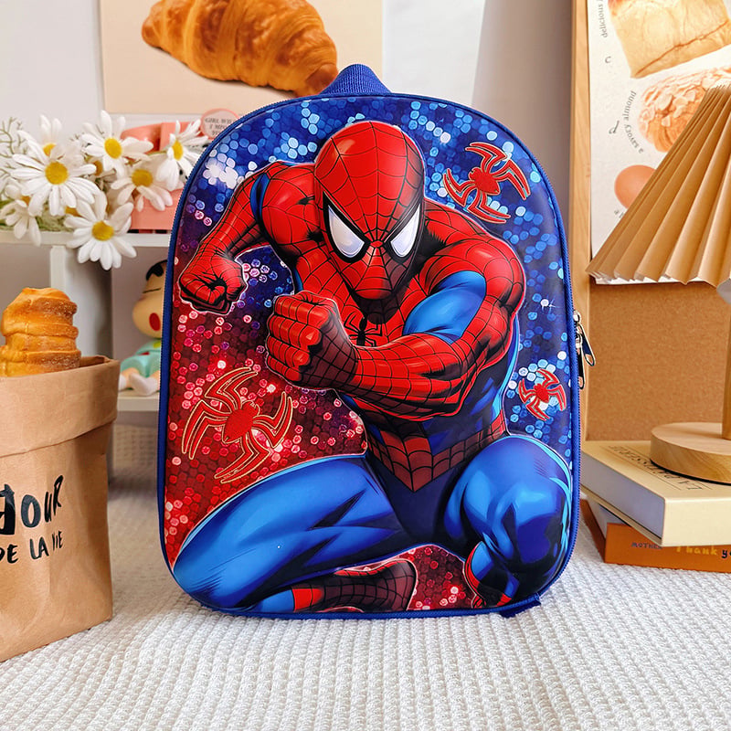 Rucsac 3D cu Spider-Man, drăguț pentru copii cu vârste între 2-6 ani, pentru grădiniță, bretele duble, poliester