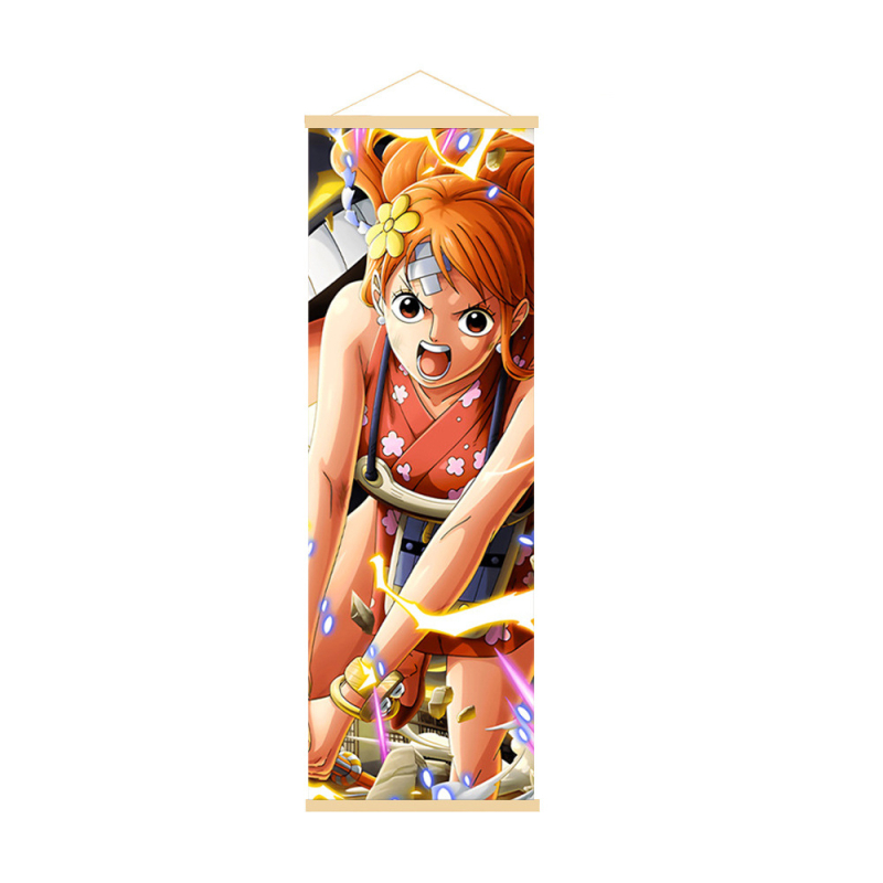 Dekoratívny závesný obraz One Piece s Nikou zo Zora a Nami, nástenná maľba z dreva, anime štýl