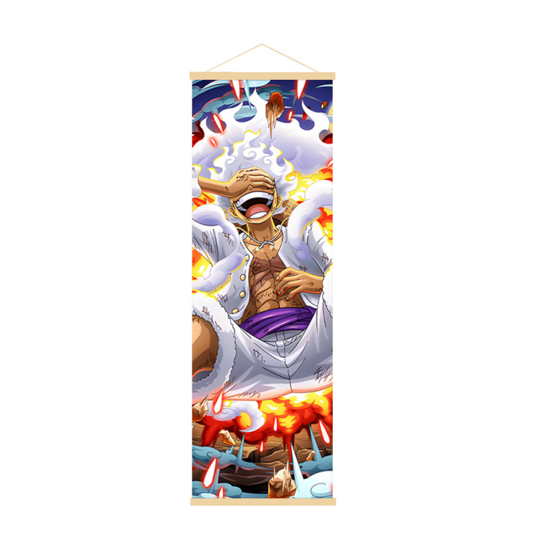 Dekoratívny závesný obraz One Piece s Nikou zo Zora a Nami, nástenná maľba z dreva, anime štýl