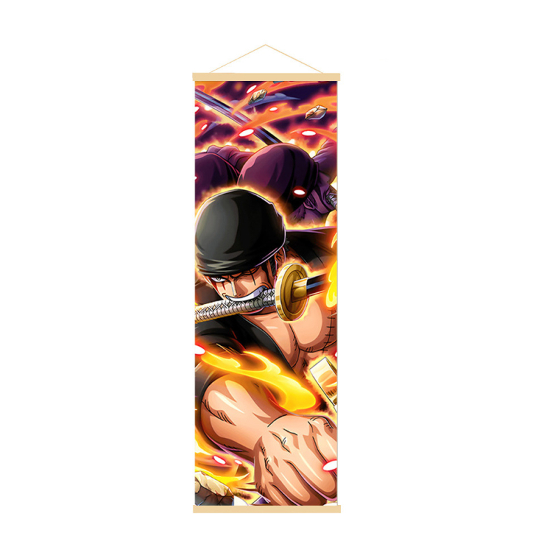 Dekoratívny závesný obraz One Piece s Nikou zo Zora a Nami, nástenná maľba z dreva, anime štýl