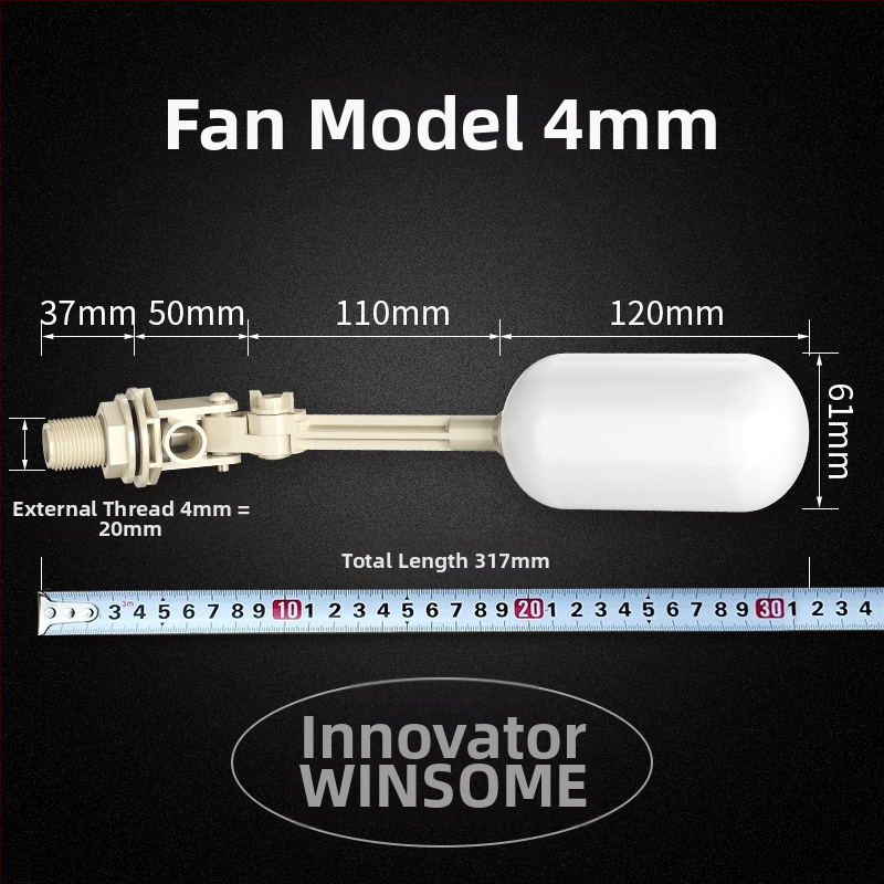 Innovator Πλαστική βαλβίδα φλοτέρ με διακόπτη επιπέδου νερού, ρυθμιζόμενη είσοδος για δεξαμενή νερού και πύργο ύδρευσης, υδραυλική κίνηση