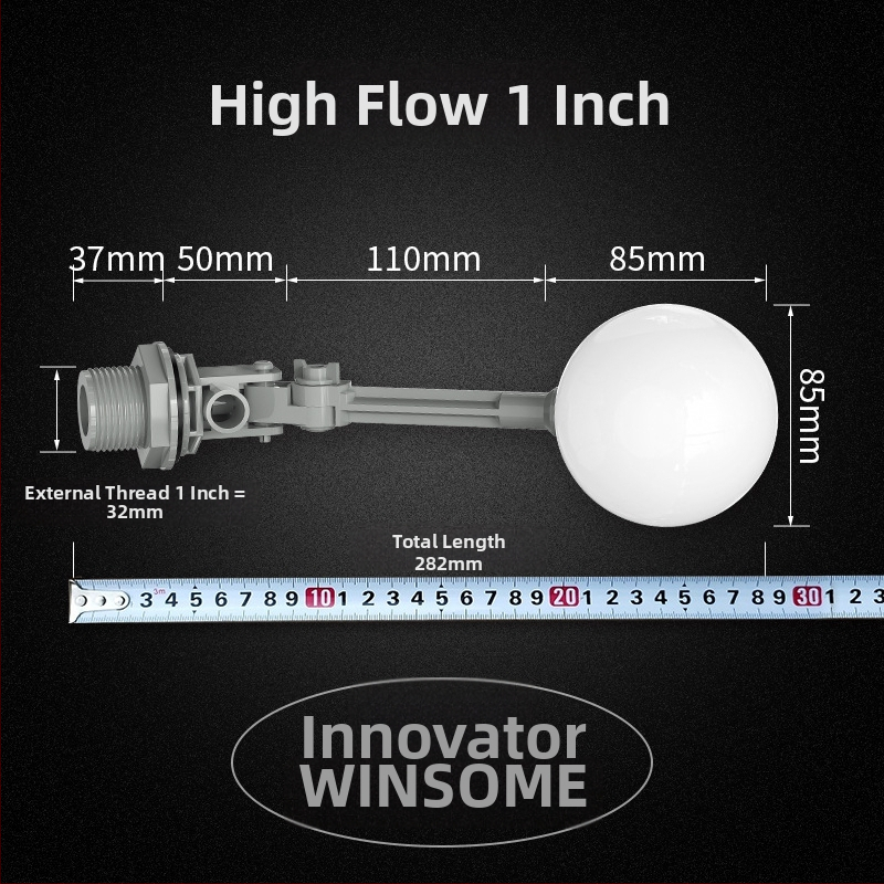 Innovator Πλαστική βαλβίδα φλοτέρ με διακόπτη επιπέδου νερού, ρυθμιζόμενη είσοδος για δεξαμενή νερού και πύργο ύδρευσης, υδραυλική κίνηση
