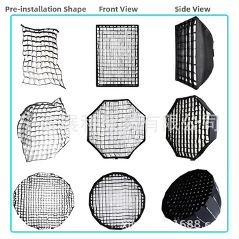 Softbox με πλέγμα για φωτογράφηση σε στούντιο, οκταγωνικό-ορθογώνιο πλέγμα με μοτίβο κυψελών, βαθύς απόδοση φωτός, γρήγορη εγκατάσταση, διαχυτής φωτός και κάλυμμα φλας