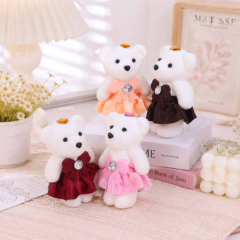 Little Ice Bear λούτρινο αρκουδάκι με διαμαντένιο φλοκ και αφρώδες ύφασμα