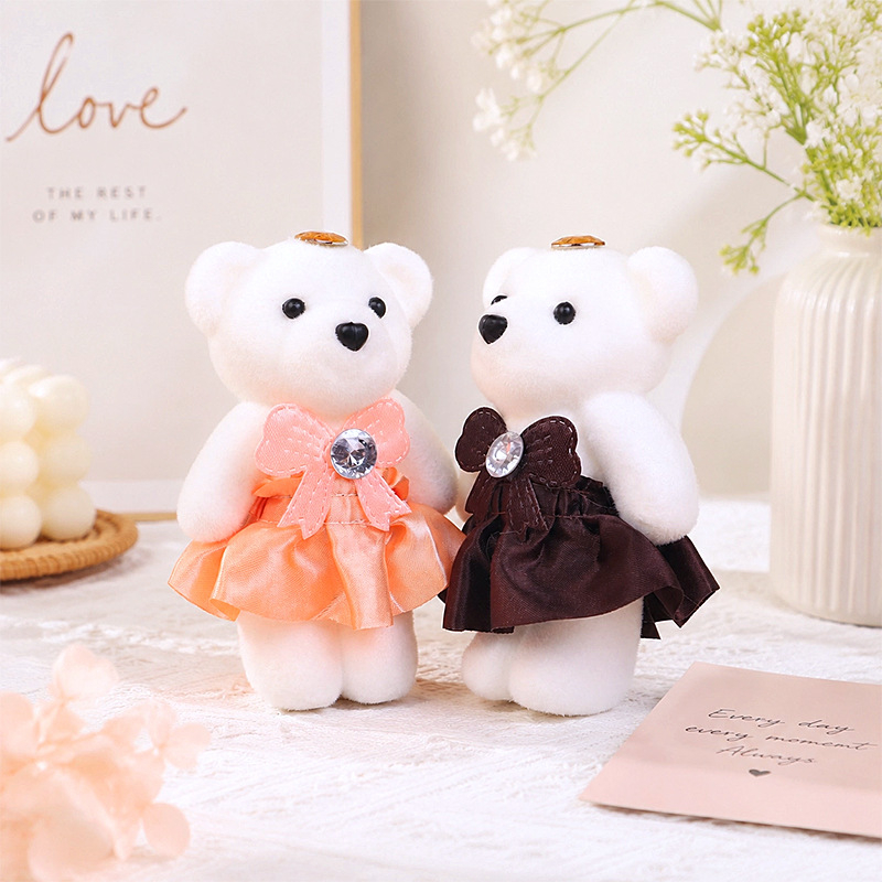 Little Ice Bear λούτρινο αρκουδάκι με διαμαντένιο φλοκ και αφρώδες ύφασμα