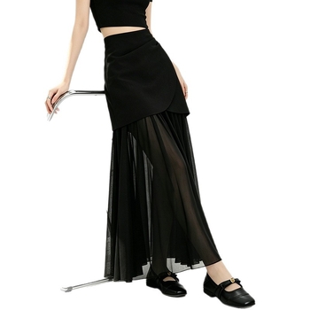 Chiffon midi szoknya, magas derekú, folyóvonalú A-vonal, elegáns, hétköznapi nyár 2026