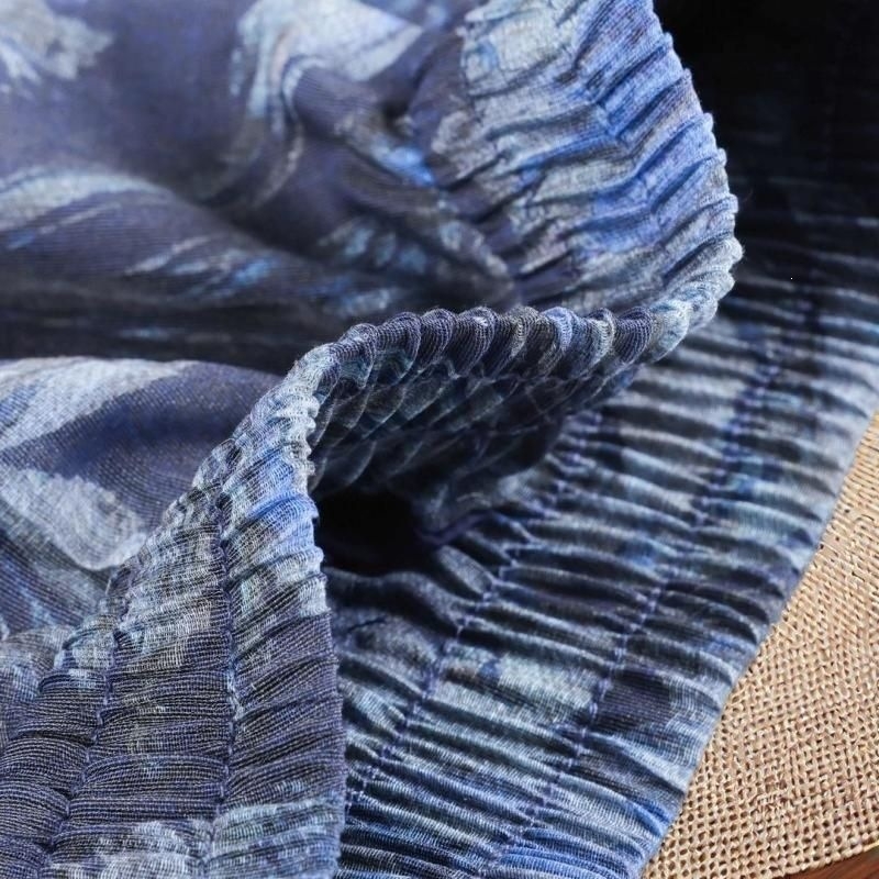 Női len A-vonalú midi szoknya, nyári könnyű ice silk anyag, 2026 új stílus, elegáns és karcsúsító virágos mintával