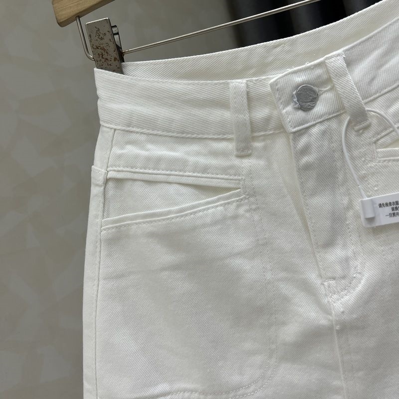 Fehér nyári denim szoknya magas derekú kis méretű nőknek, koreai stílus, karcsúsító, A-vonalú, bodycon