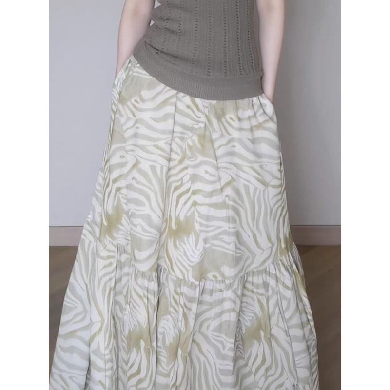 Női denim mintás fél szoknya - nyár, A-vonal, casual és elegáns