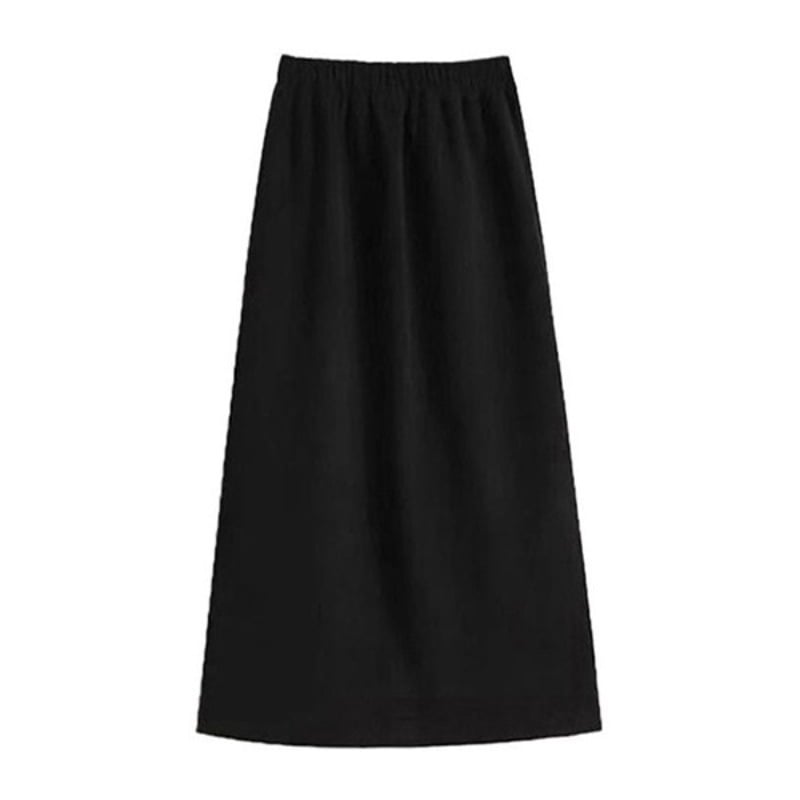 Corduroy hosszú A‑vonalú szoknya téli, plusz méret, hasat takaró fleece-béléssel