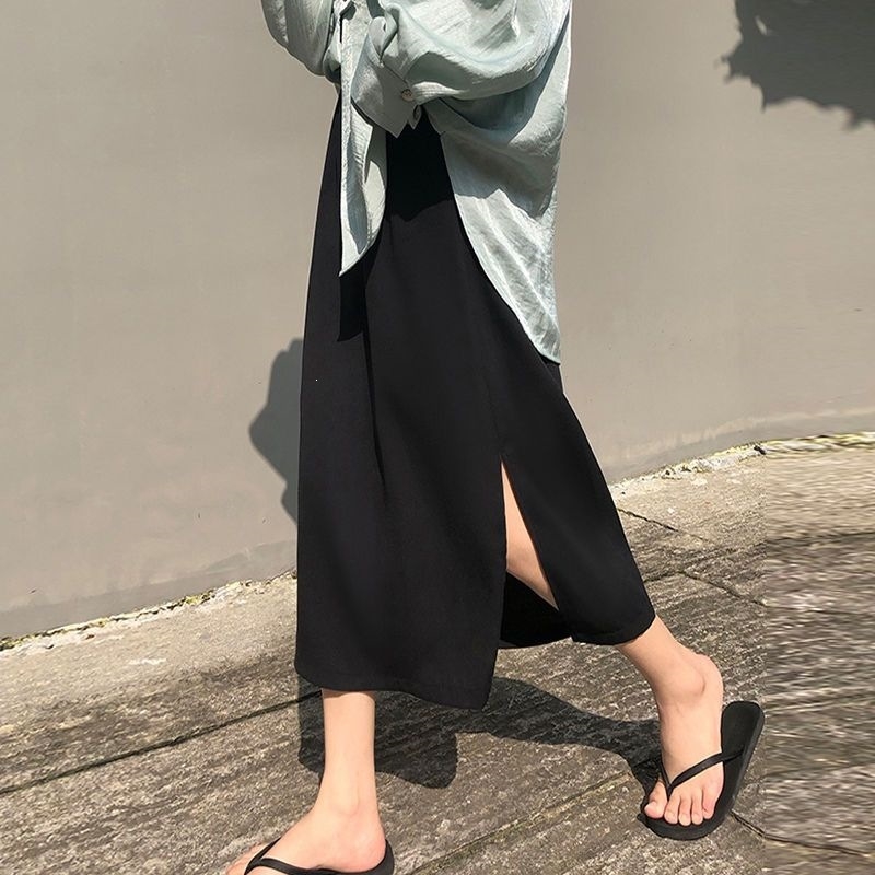 Plusz méretű chiffon midi szoknya, magas derék, csípőhöz simuló, A-vonal, oldalsó hasítékkal, nőknek