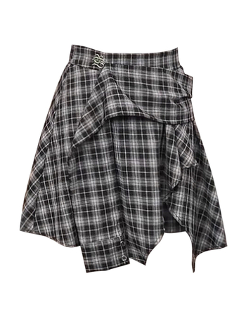 Amerikai retro szabálytalan kockás mintával és pánttal a derekon, magas derekú rövid szoknya nők számára, nyárra, elegáns és laza