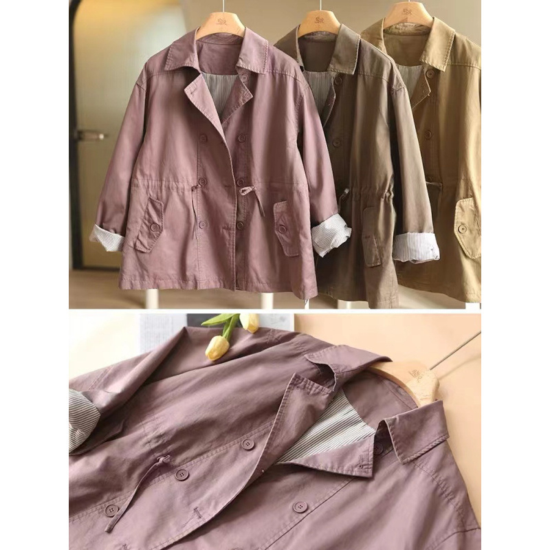 Női közepes hosszúságú trench kabát övvel, tavasz–ősz, magas minőség, hétköznapi elegancia