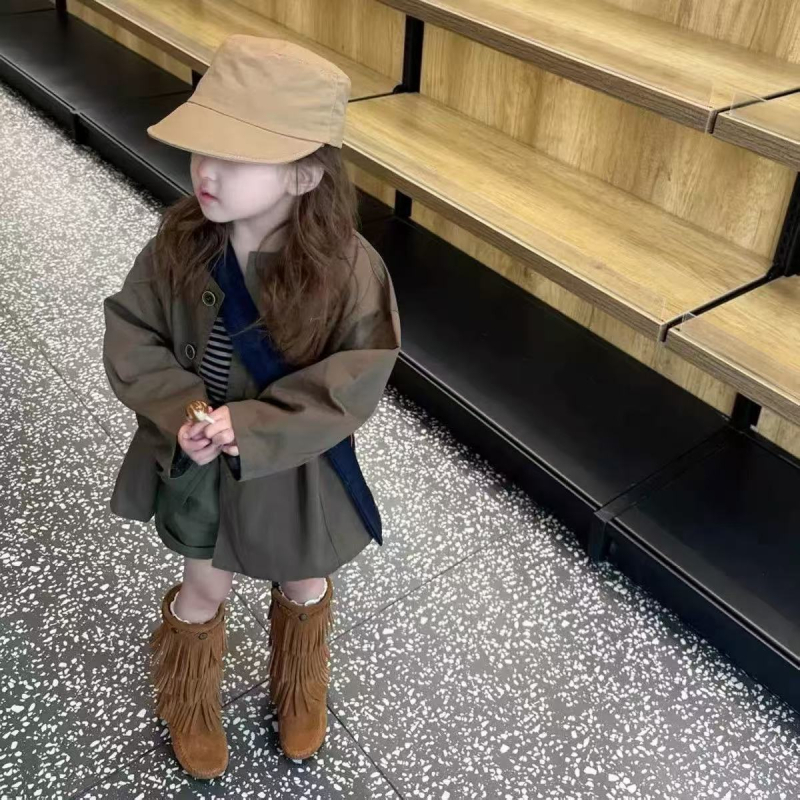 Őszi kabát lányoknak, koreai stílusú windbreaker, gyerekeknek casual dzseki
