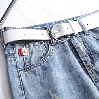 Koreai stílusú denim midi szoknya hasítékkal, magas derekú, világos színű, nyárra