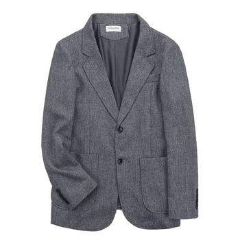 Őszi–téli retro brit tweed férfi gyapjúkabát és slim-fit barna tweed öltöny herringbone mintával