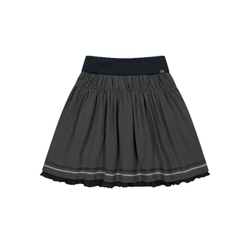 Coy* női midi szoknya csipjes patchwork, iskola-stílus, magas derék, pliszírozott, A-vonal