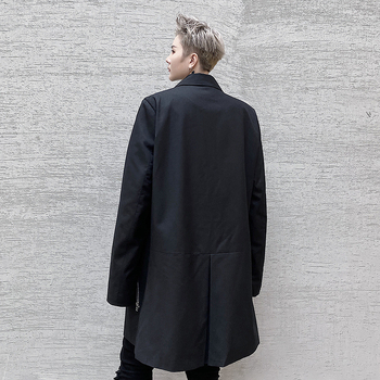 Férfi slim-fit öltönyzakó koreai stílusban, díszített több cipzárral, XF11 P105, ősz/tél