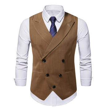 Set costum bărbătesc cu vestă în stil britanic, nasturi dubli, pentru mire și domni de onoare
