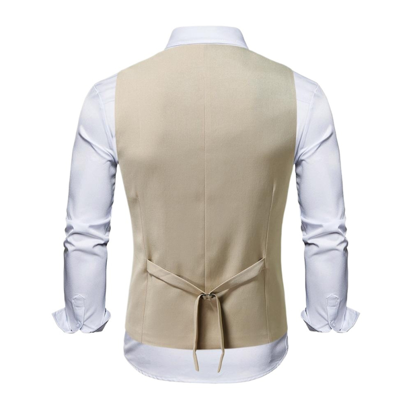 Set costum bărbătesc cu vestă în stil britanic, nasturi dubli, pentru mire și domni de onoare