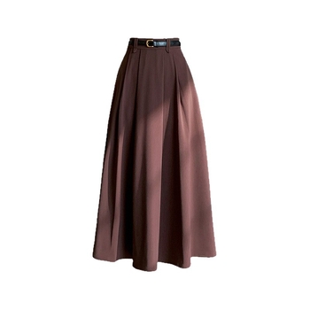 A-vonalú midi szoknya egyszínű, magas derekú, minimalist és elegáns.