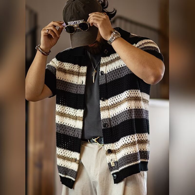 Vestă din lână cu două fețe pentru femei, model Fair Isle, cald, dungi retro, jachetă scurtă