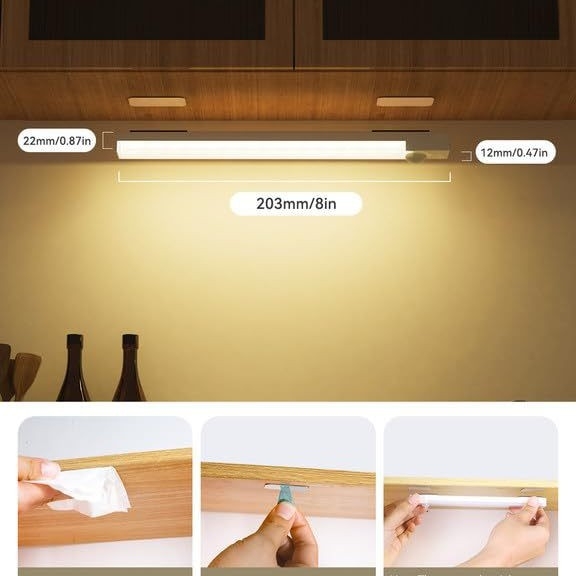 USB LED лента с презареждане и сензор за движение, без пробиване, интелигентна светлина за кухня, шкаф за обувки и гардероб