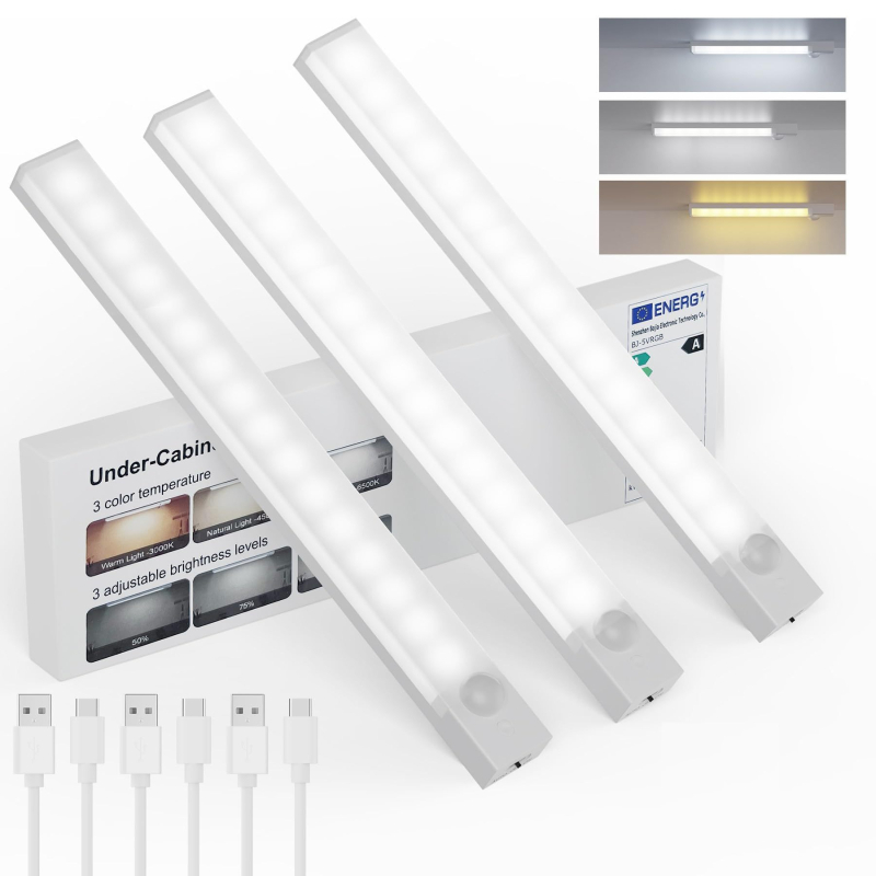 USB LED лента с презареждане и сензор за движение, без пробиване, интелигентна светлина за кухня, шкаф за обувки и гардероб