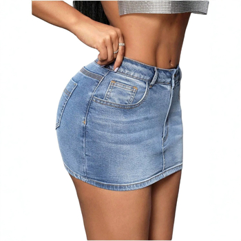 Retro denim miniszoknya, keskeny szabás, casual és sokoldalú, nyár 2026