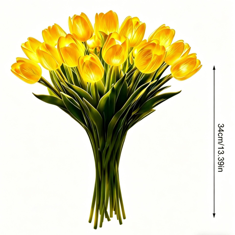 Tulip LED éjszakai lámpa művirággal, hálószobai hangulatvilág, kézzel készített DIY asztali dekoráció