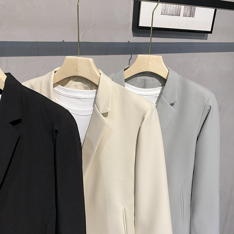 Ανδρικό μπλέιζερ με Κουβανικό γιακά, Slim Fit, άνοιξη–φθινό, casual στυλ
