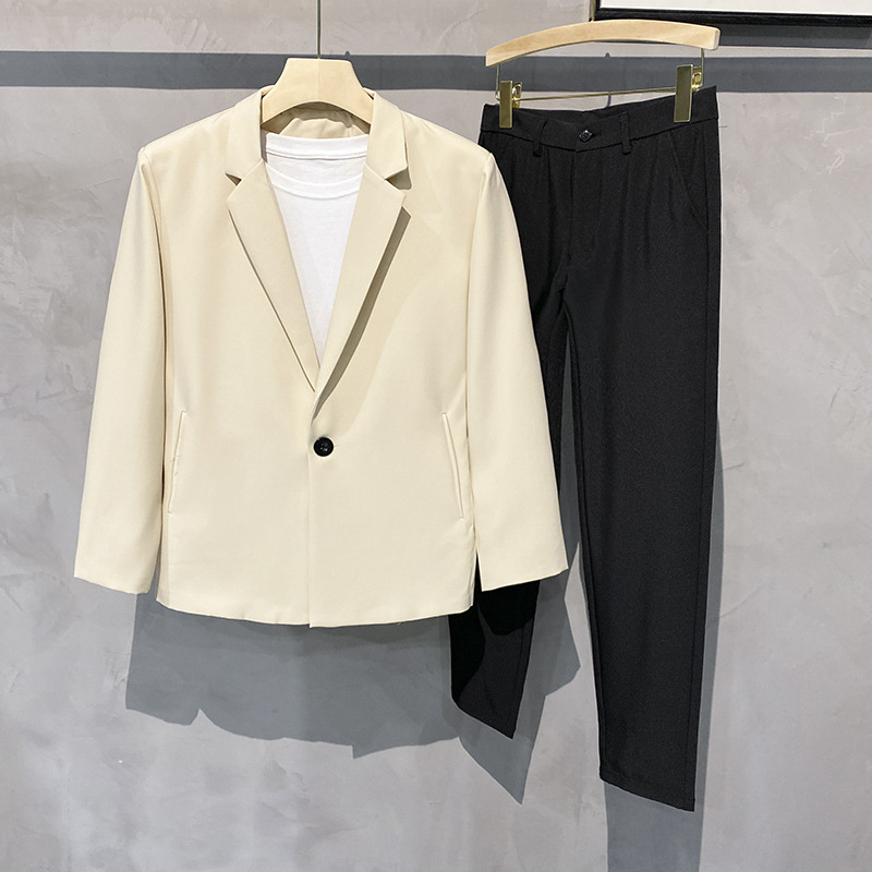 Ανδρικό μπλέιζερ με Κουβανικό γιακά, Slim Fit, άνοιξη–φθινό, casual στυλ
