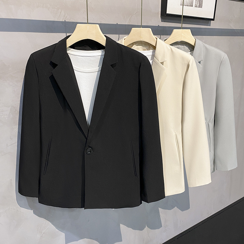 Ανδρικό μπλέιζερ με Κουβανικό γιακά, Slim Fit, άνοιξη–φθινό, casual στυλ