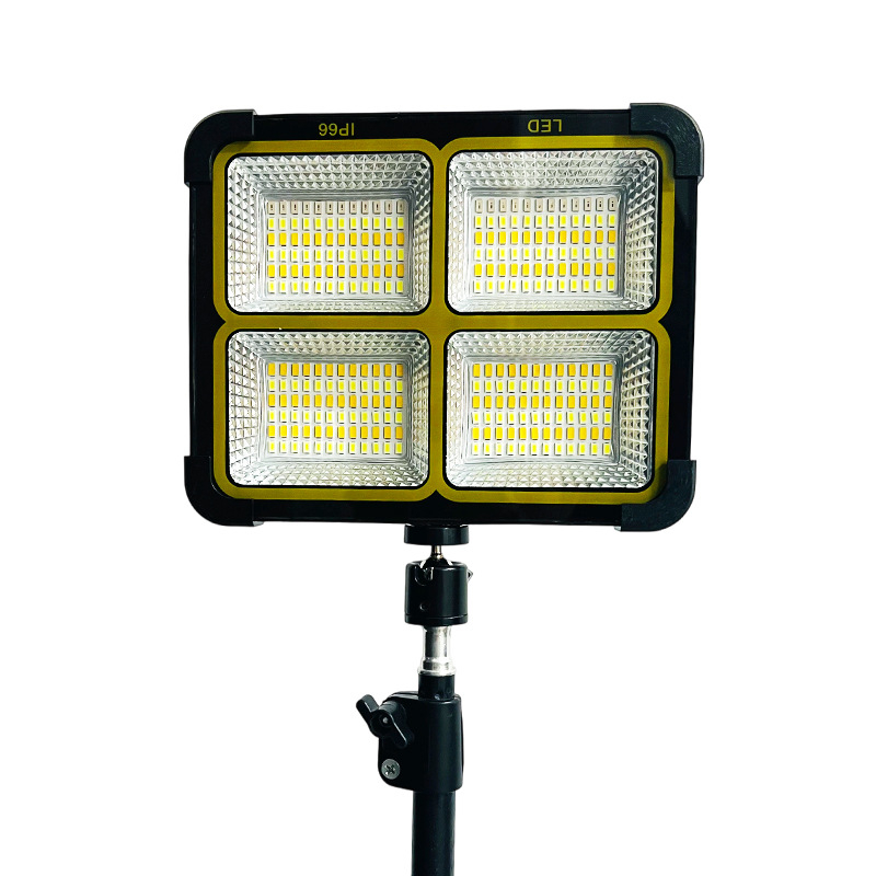 Napelemes LED-es reflektor, újratölthető, kültéri kemping és vészhelyzeti világítás