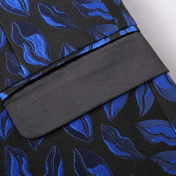Férfi slim fit kosztümkabát levél jacquard mintával, koreai stílus, egygombos lezárás, hosszú ujjú, őszi-téli szezonhoz