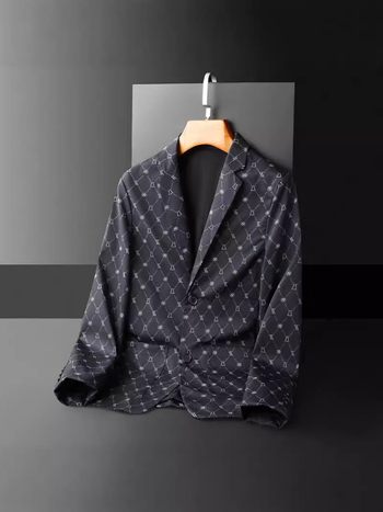 Férfi casual öltönykabát nyomtatással, minden évszakra