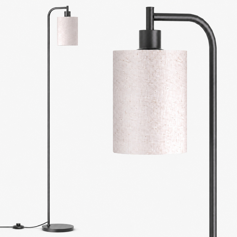 Linnen anyagú állólámpa nappalira és hálószobába, nordikus modern minimalist háromszínű ambient fény