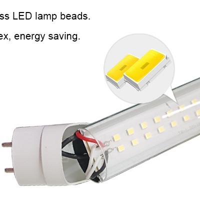 T8 alumínium-plasztik LED cső dupla sor ETL LED chipekkel, nagy fényerő, állandó áram, alumínium-plasztik tartó, villogásmentes