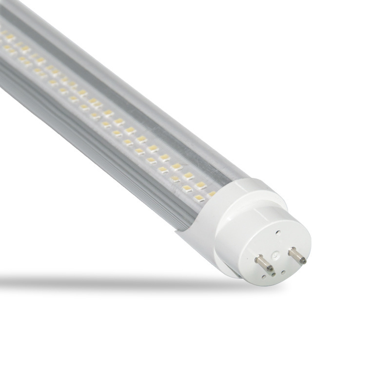 T8 alumínium-plasztik LED cső dupla sor ETL LED chipekkel, nagy fényerő, állandó áram, alumínium-plasztik tartó, villogásmentes