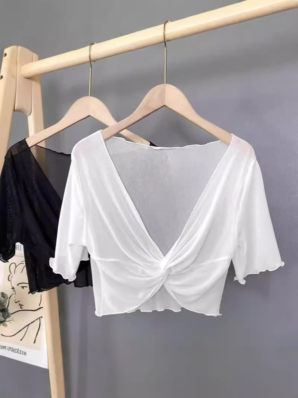 Nyári csipke hálós mintájú szett nőknek – napvédő felső, pántos ruha, rövid ujjú kardigán és vékony Ice Silk kardigán